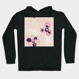 Pink abstract circle flowers on sand Hoodie